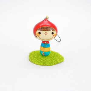 ずきん 小町 【 ストラップ 】 プレゼント ギフト かわいい おうち時間 願い 暮らし stayhome 癒し インテリア 木製 日本製 伝統工芸品 贈り物 置物 グッズ こけし 手創り kokeshi 笑顔 雑貨 ハンド
