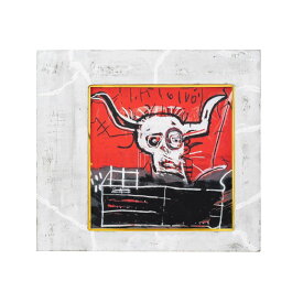 【正規複製ポスター使用】 バスキア ヤギ 縦450x横500mm 創作額縁 Jean-Michel Basquiat Cabraアートフレーム オリジナル額縁 アンティーク ストリートアーティスト
