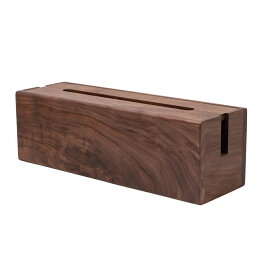 ケーブルボックス（S） 横31×縦10×高さ10cm 木製 天然木 ケーブル 収納 コードケース コンセント収納 タップボックス ケーブル収納 スリム 木製ケーブルボックス 旭川家具 メープル 白 チェリー 茶色 ウォルナット こげ茶 プレゼント ギフト 祝い