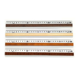 30cm定規B アルミx天然木で高級感 無垢材 旭川家具 国産 木製 自然派 定規 ものさし RULER ウォルナット チェリー マホガニー メープル プレゼント ギフト 祝い