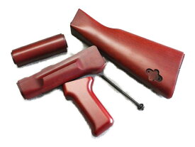 イフプロダクト If-Product ストック AKM 木製ストック ブナ材 東京マルイ ガスガン対応 4点セット グリップ フォアグリップ (akmstock) 赤（st-36）/黄（st-38） AKM ブナ材