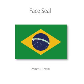 ブラジル 国旗 フェイス ペイント シール　 ＜医療テープと同じ粘着剤使用タイプ＞　 　（ 代表 ・ ラグビー サッカー ワールドカップ スポーツ 観戦 応援 ・ ボディ ペインティング タトゥーシール ）