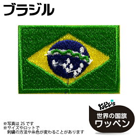 ブラジル 国旗 アイロン ワッペン 　 ( 世界の 国旗 ワッペン / パッチ 刺繍 アップリケ 手芸 リメイク / 代表 応援 ワールドカップ ユニフォーム )　