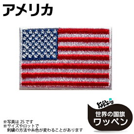 アメリカ 国旗 アイロン ワッペン 　 ( 星条旗 USA / 世界の 国旗 ワッペン / パッチ 刺繍 アップリケ 手芸 リメイク / 代表 応援 ワールドカップ ユニフォーム )　