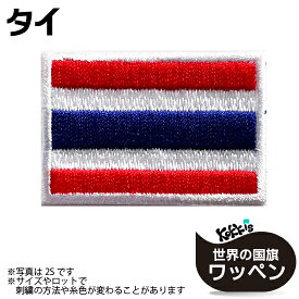 タイ 国旗 アイロン ワッペン 　 ( 世界の 国旗 ワッペン / パッチ 刺繍 アップリケ 手芸 リメイク / 代表 応援 ワールドカップ ユニフォーム )　