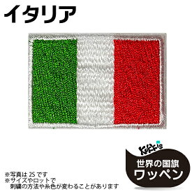 イタリア 国旗 アイロン ワッペン 　 　( 代表 応援 スポーツ 観戦 ワールドカップ サッカー ラグビー バスケ アップリケ パッチ 刺繍 リメイク 手芸 )　 　