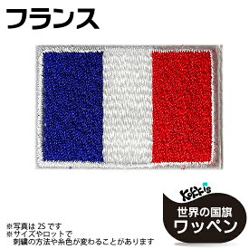 フランス 国旗 アイロン ワッペン 　 　( 代表 応援 スポーツ 観戦 ワールドカップ サッカー ラグビー バスケ アップリケ パッチ 刺繍 リメイク 手芸 )　 　