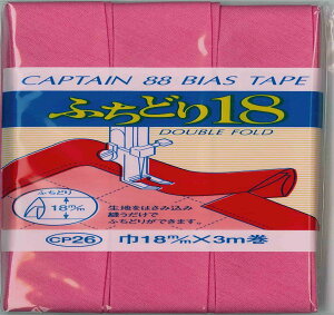 CAPTAIN88 �L���v�e�� �ӂ��ǂ� 18 �o�C�A�X�e�[�v 18mm��×3m�� #509 �s���N�n CP26