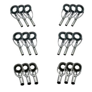 ガイド ロッドガイド 18個セット ステンレス 釣り竿穂先 交換 修理キット (内径1.0mm〜2.0mm)