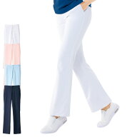 ベーシックセミブーツカットパンツ【医療 ナース 看護師 白衣 女性 ストレッチ ナースリー 人気 おすすめ…