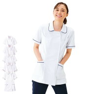 オープンカラーパイピングジャケット(S〜5L)【医療 ナース 看護師 白衣 女性 ナースリー 人気 おすすめ】…