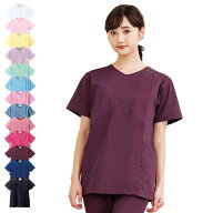 着脱かんたんスクラブ 【ファスナー 医療 ナース 看護師 白衣 病院 制服 ユニフォーム レディース 半袖 …