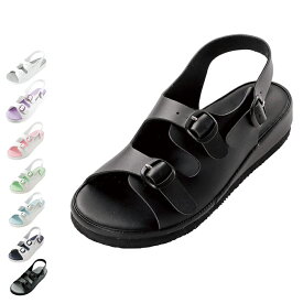 衝撃吸収ワイドナースサンダルNEW(リニューアル)【ナースサンダル 黒 白 2本線 疲れにくい 幅広 医療 病院 看護師 歯科衛生士 オフィス 事務 幅広 ブラック 軽量 小さいサイズ ホワイト 疲れない 大きいサイズ ナースリー 人気 おすすめ】8301