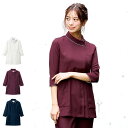 ナースリーエアリーテクスチャー 花ロールカラージャケット(7分袖)【医療 ナース 看護師 白衣 女性 ナースリー 人気 おすすめ】2454