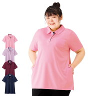 ゆったりなのにスッキリ見えるチュニックポロシャツ(大きいサイズ)【介護ユニフォーム 介護服 介護 介護…