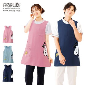 【7/15限定「2コ以上」で「5％OFF」クーポン】スヌーピーチュニック型エプロン(ダイカット)【ナース エプロン キャラクター 介護 病院 保育士 看護師 歯科衛生士 ナースリー 人気 おすすめ】16736
