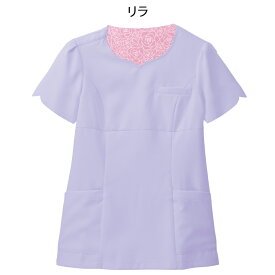 ＜ユミカツラ＞ナーシングスクラブジャケット(YK2551） 【エステ ユニフォーム 制服 上品 おしゃれ 医療 ナース 看護 白衣 女性 ナースリー】 YK2551