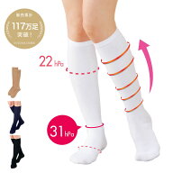 着圧ハイソックス 1足組／3足組【着圧ソックス 医療用 白 黒 紺 靴下 介護 病院 レディース ケア ホワイ…