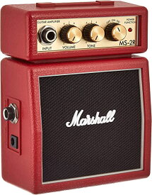 Marshall ミニアンプ レッド MS-2R 電池/アダプター両対応 ヘッドホンジャック装備