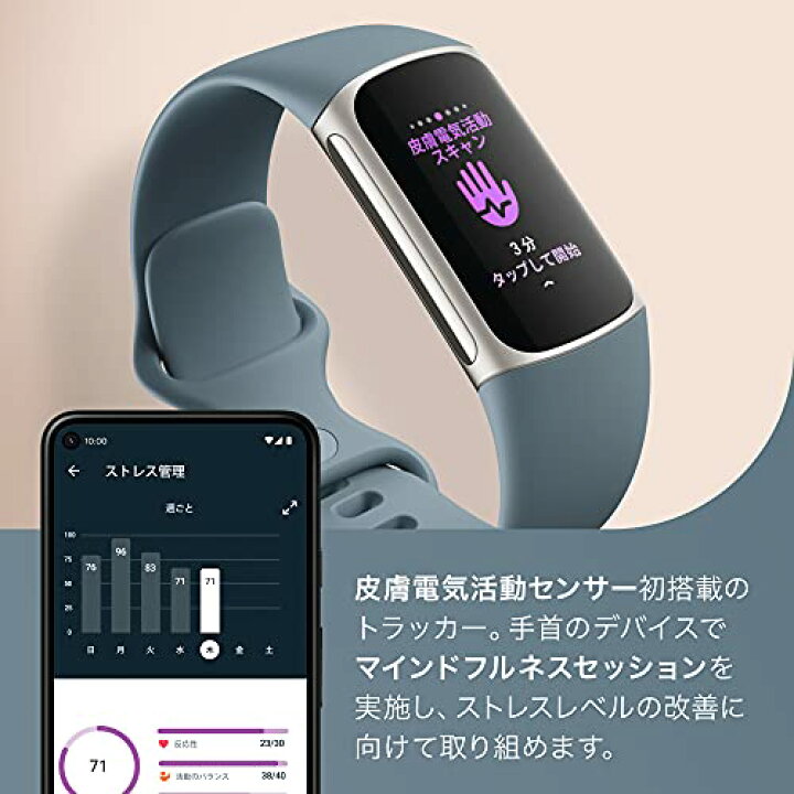 楽天市場】Suica対応 Fitbit Charge 5 トラッカー スチールブルー  