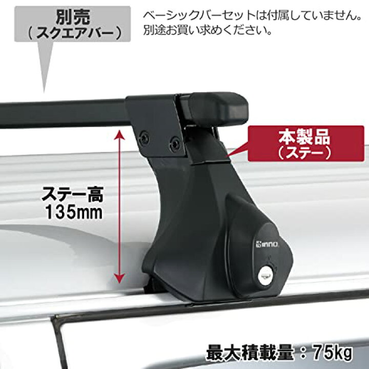 楽天市場】カーメイト ルーフキャリア inno スクエアベース ベース 