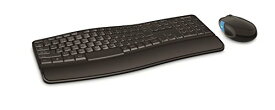 マイクロソフト スカルプト コンフォート デスクトップ L3V-00029 : ワイヤレス キーボード マウス セット セキリュティ (AES暗号化機能搭載) BlueTrack クッション付きパームレスト USBレシーバー接続 ( ブラック )