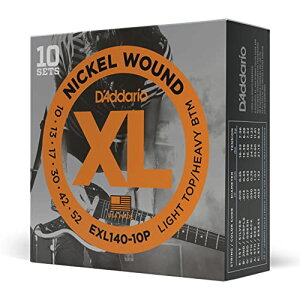 D Addario ダダリオ エレキギター弦 ニッケル LightTop/HeavyBottom .010-.052 EXL140-10P 10set入りパック 国内正規品