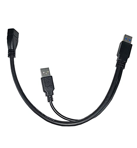 ゲームバンクウェブドットコム SFCダンパー SFCプラグインアダプター(SFメモリ読み書き対応)用 補助電源ケーブル付きUSB延長ケーブル 30cm   USB Extention cable with charge cable Y字型USB(Aオス