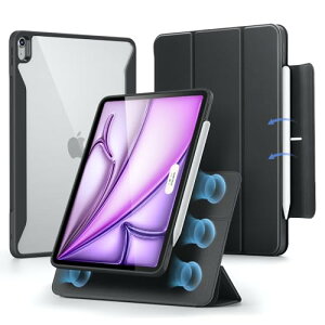 ESR iPad Air 13�C���` �P�[�X 2024 ��p Pencil�z���_�[�t���A���O���\�}�O�l�b�g�J�o�[�A�c�u��/���u���X�^���h�APencil Pro/USB-C���S�Ή��ARebound 360�V���[�Y�A�u���b�N