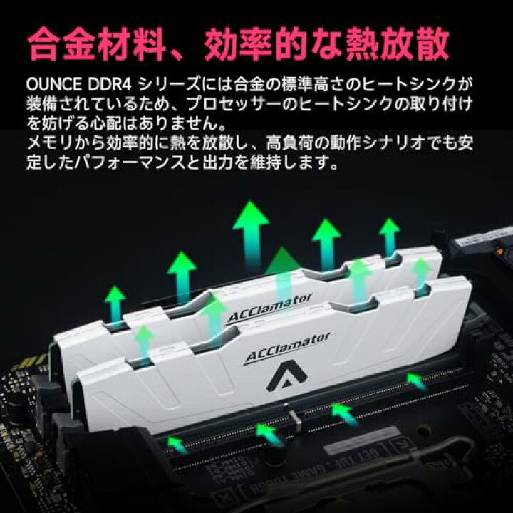 32GB 3200MHz DDR4 Memory / PC4-25600 XMP 1.35V (16GB x 2枚) ヒートシンク付きシリーズ デスクトップPC用 メモリモジュール Acclamator OUNCE 楽天市場】32GB 3200MHz DDR4 Memory / PC4-25600 CL22 1.2V (16GB x 2枚) ヒートシンク付きシリーズ  デスクトップPC用 メモリモジュール Acclamator OUNCE : kokolohasstyle