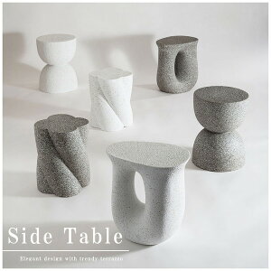 サイドテーブル 完成品 グレー AST-61gy 東谷 azumaya 丸 円形 ミニテーブル ベッドサイドテーブル 寝室 玄関 ディスプレイ 花台 小物置き 大理石風ストーン おしゃれ モダン 韓国風 海外風 無機