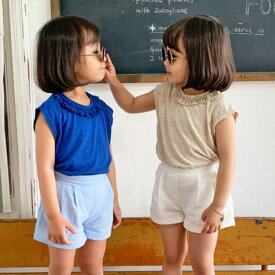 (0.75)【在庫処分】半袖Tシャツ キッズ フリル 女の子 韓国子供服