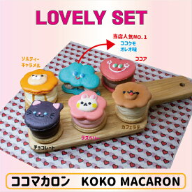 マカロン トゥンカロン LOVELYセット 6個入 韓国スイーツ 焼き菓子 キャラクターマカロン　ココマカロン　 洋菓子 お取り寄せ お菓子 内祝い 出産祝い 結婚祝い 退職 お菓子 お返し お配り 義理 本命 会社 職場 学校 子供 妻 彼女