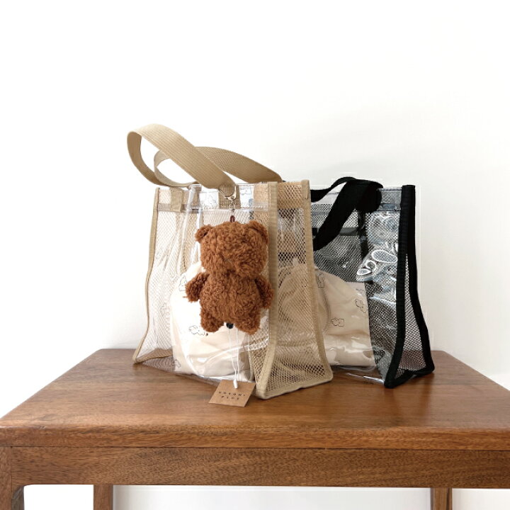 楽天市場】【kokoni plus】クマ柄 クリアトート プールバッグ ビニール  