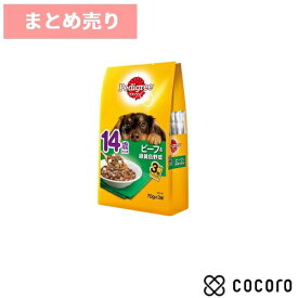 ★5個まとめ売り★ペディグリー 14歳から用 ビーフ 緑黄色野菜入り 70g×3袋 PWP9 犬 ドッグフード えさ ウェット ◆賞味期限 2025年5月