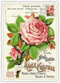 "Rose Culture"ラメ加工ダイカットポストカード