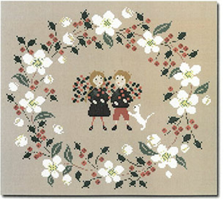 楽天市場 Dmc刺繍糸のみ クロスステッチ図案 白いクリスマスリース ココロ商店