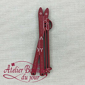 木製ボタン　スキー ルージュ 5.7cm