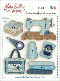 【木製ボタンセット】アトリエブルーアトリエボヌールドゥジュール(atelier bonheur du jour)