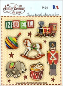 【木製ボタンセット】クリスマスのおもちゃアトリエボヌールドゥジュール(atelier bonheur du jour)