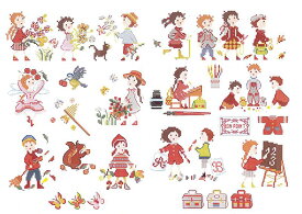 "La grande histoire des enfants"(子供たちの素晴らしい物語)PERRETTE SAMOUILOFF(ペレッテ・サモイロフ)デザインクロスステッチ図案集