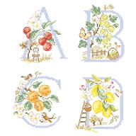 "Le grand ABC Fruite"(果物のアルファベット)ABC図案集