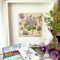 "Étude à la violette" (スミレの研究)壁掛け お花 シリーズVERONIQUE ENGINGER(ヴェロニク・アンジャ…
