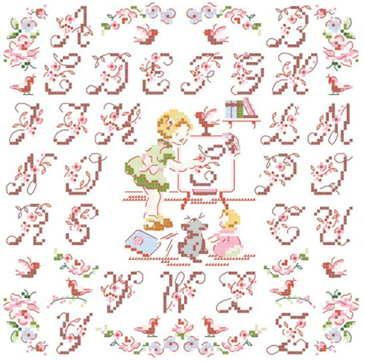 楽天市場 Veronique Enginger ヴェロニク アンジャンジェ デザインクロスステッチ図案 The Little Lily Rose Alphabet 小さなローズアルファベット ココロ商店