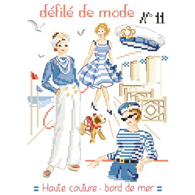 VERONIQUE ENGINGER (ヴェロニク・アンジャンジェ)デザイン クロスステッチ図案 【Define de mode No,11 "Haute couture-bord de mer"】