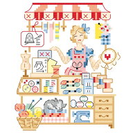 【新入荷】"La marchande de Mercerie"(手芸用品のお店屋さん)クロスステッチ図案VERONIQUE ENGINGER(ヴ…