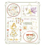 Signe du zodiaque『Vierge』(星座「乙女座」)クロスステッチ図案VERONIQUE ENGINGER(ヴェロニク・アンジ…
