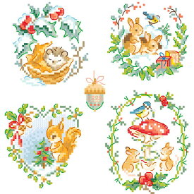【再入荷】The great story"Noel en foret"(森のクリスマスの物語)VERONIQUE ENGINGER(ヴェロニク・アンジャンジェ)デザインクロスステッチ図案集