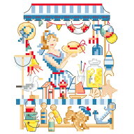 "La marchande de plage"(ビーチのお店屋さん)クロスステッチ図案VERONIQUE ENGINGER(ヴェロニク・アンジ…