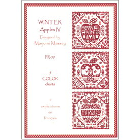 "Winter Apples"(冬のリンゴ) 3種類チャート入りクロスステッチ図案マージョリーマッシー(Marjorie Massey)